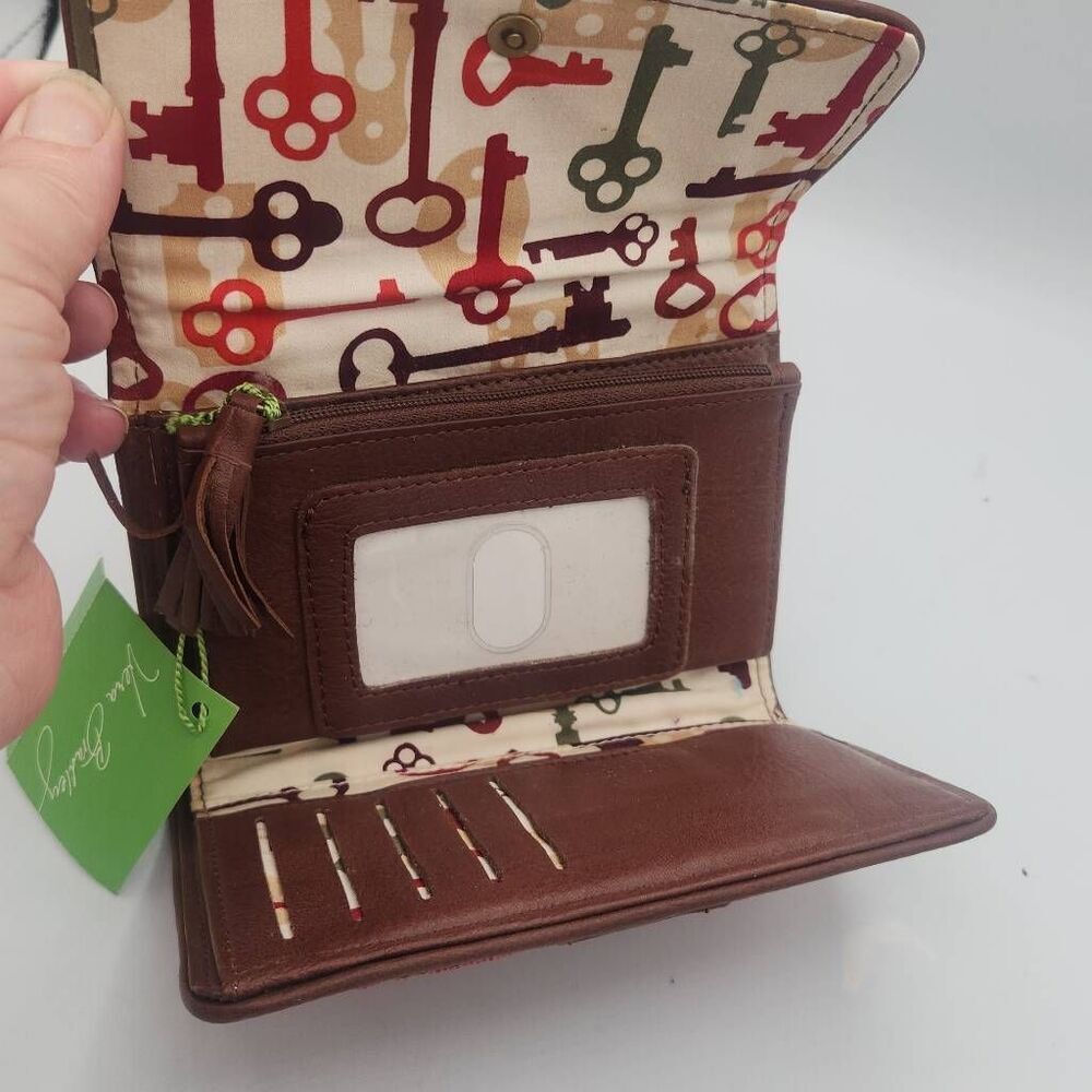 Vera Bradley red corduroy large wallet tri fold clutch - Picture 3 of 3